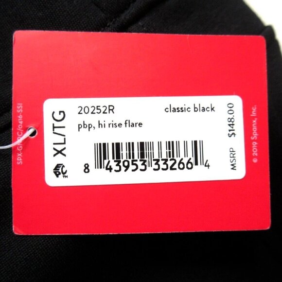 NWT SPANX 20252R The Perfect Pant in Black Knit Ponte Hi-Rise Flare XL x 32 - Picture 4 of 10
